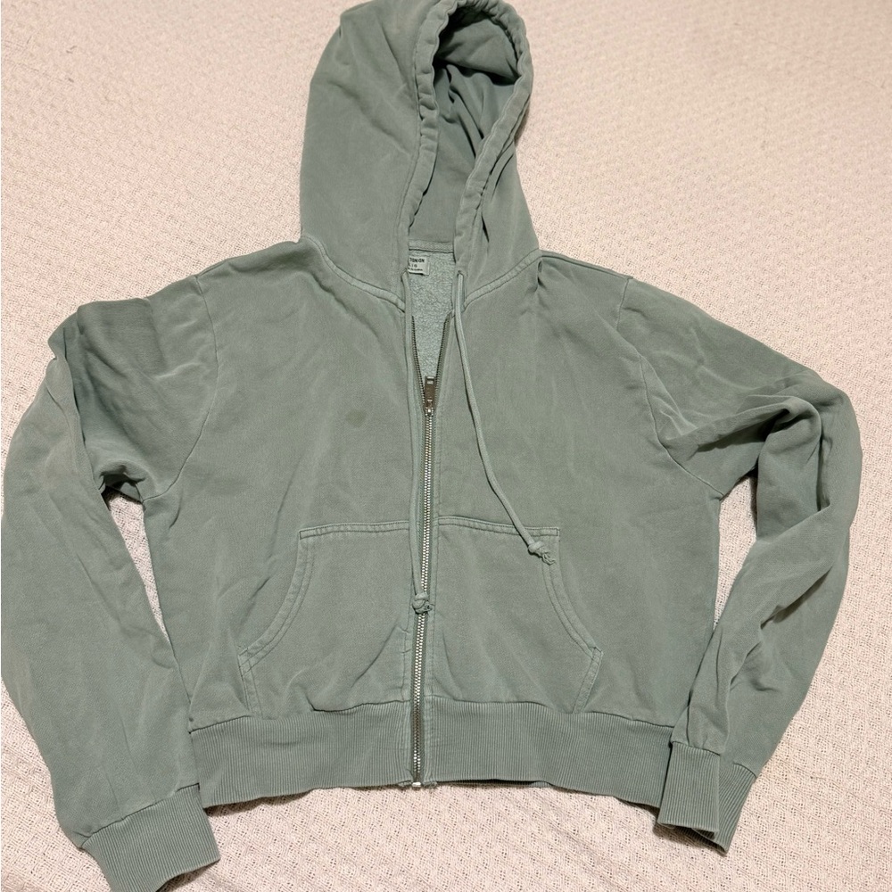 Cotton On Sage Green Zip-Up Hooded Jacket